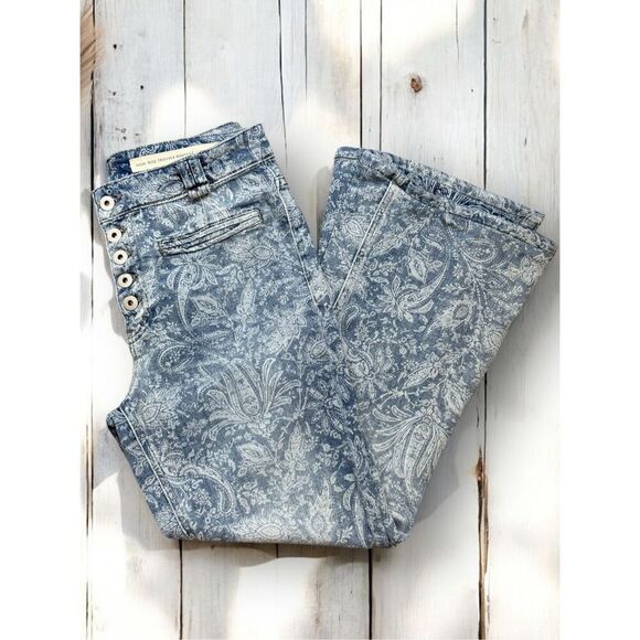 Anthropologie Pilcro Paisley Floral Printed High Rise Trouser Bootcut Buttonfly - Picture 1 of 14